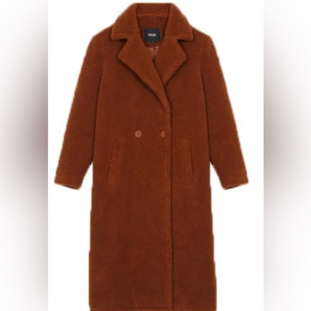 Stunning Maje Brown Teddy Coat